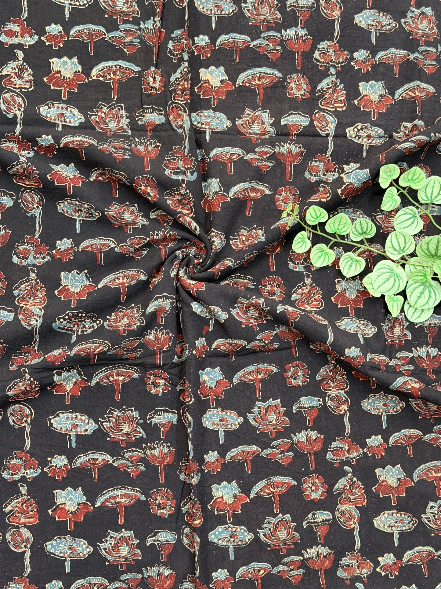 Black Ajrakh Cotton Fabric