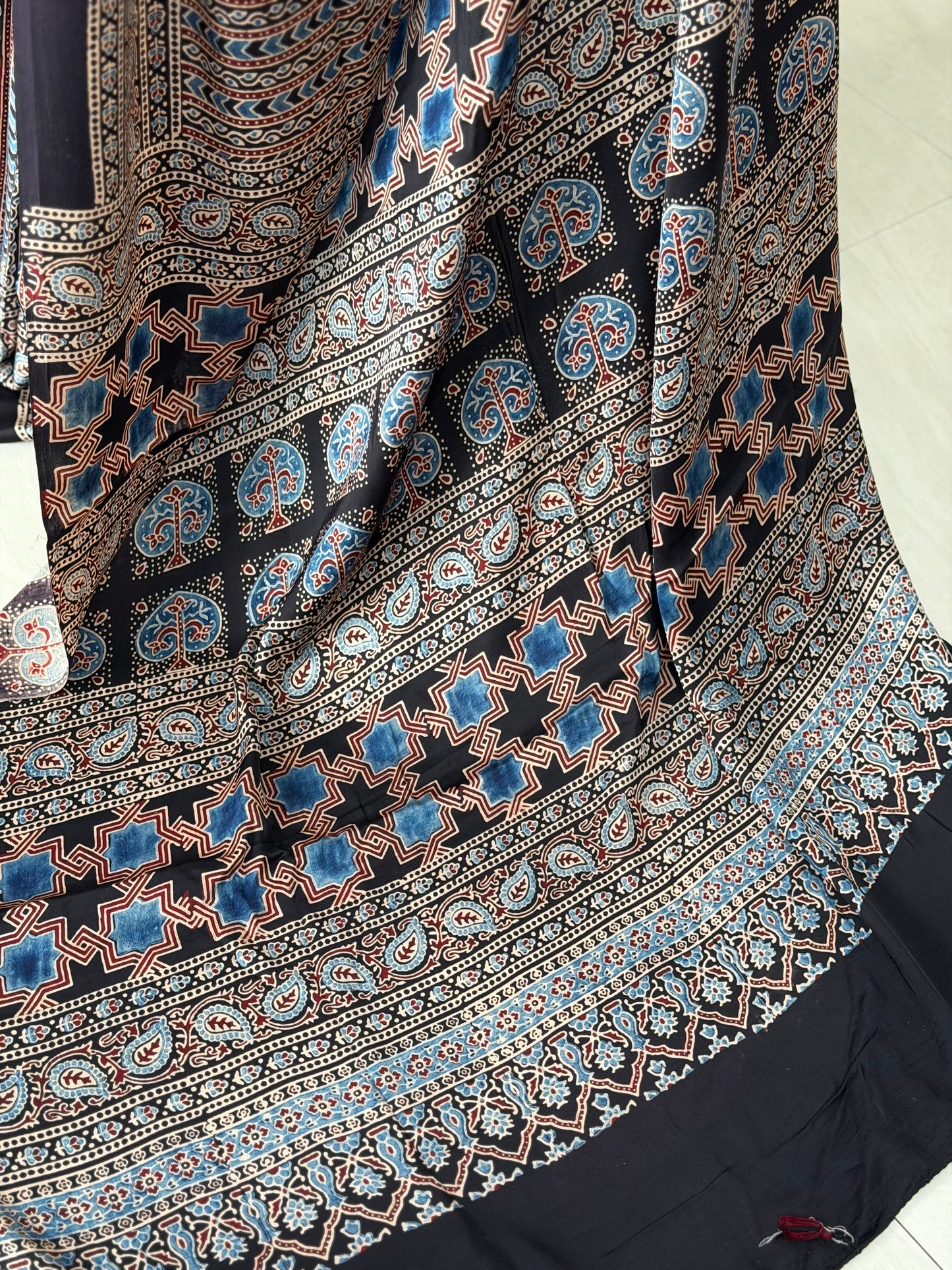 Ajrakh Modal Saree