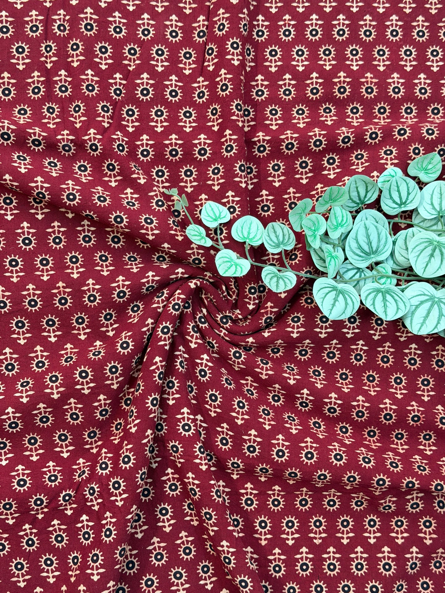 Madder Ajrakh Printed Cotton Fabric