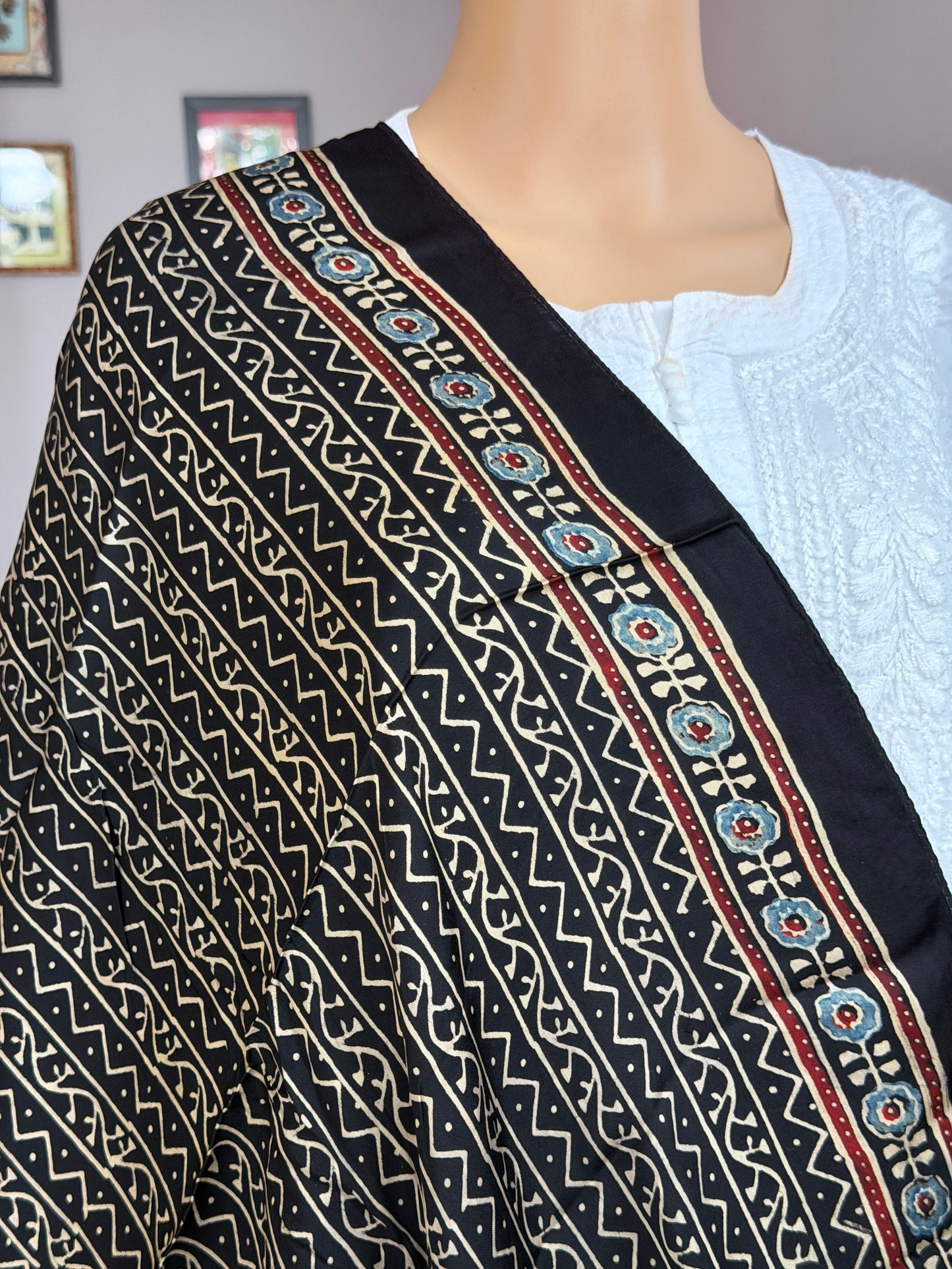 Ajrakh Contemporary Hand Block Printed Modal Stole