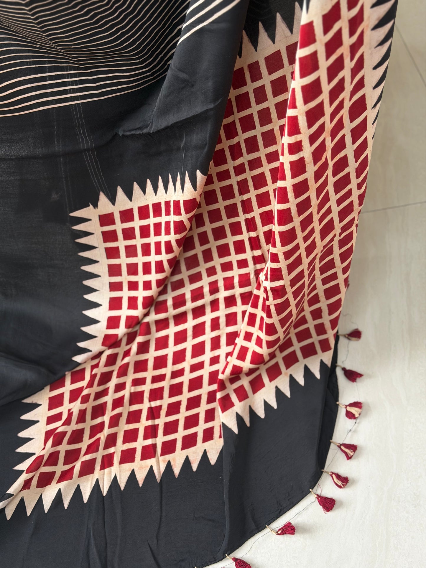 Ajrakh Contemporary Modal Saree