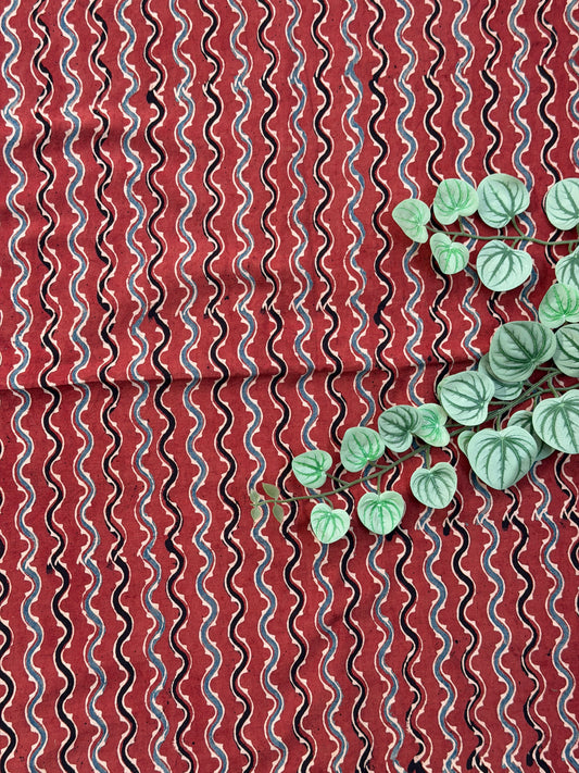 Madder Ajrakh Cotton Fabric