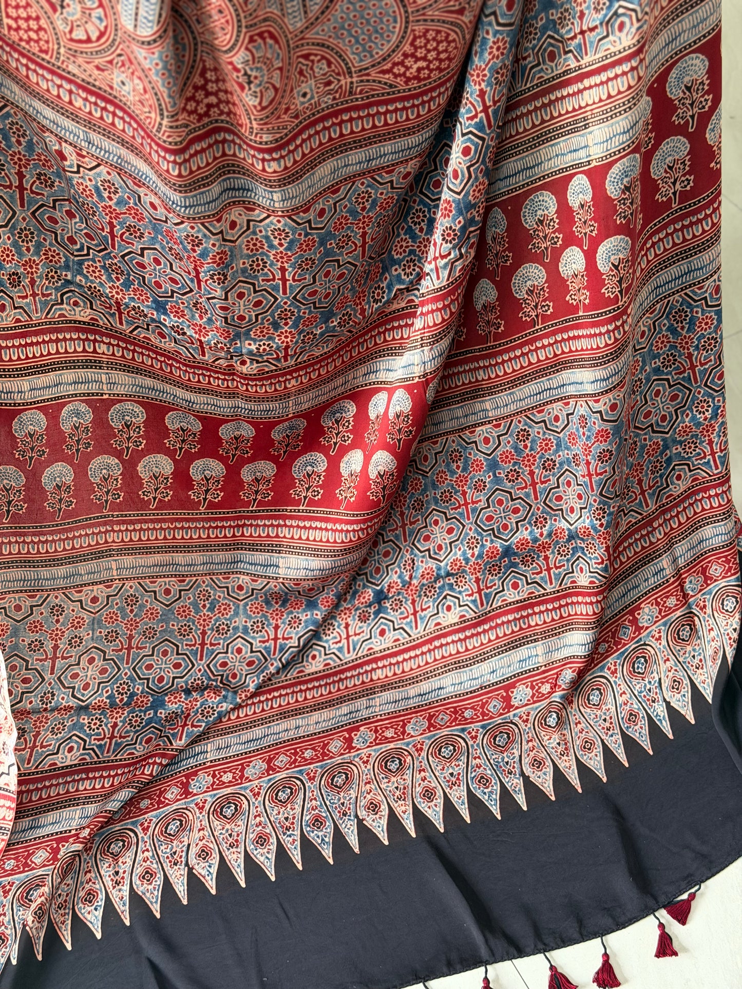 Ajrakh Modal Saree