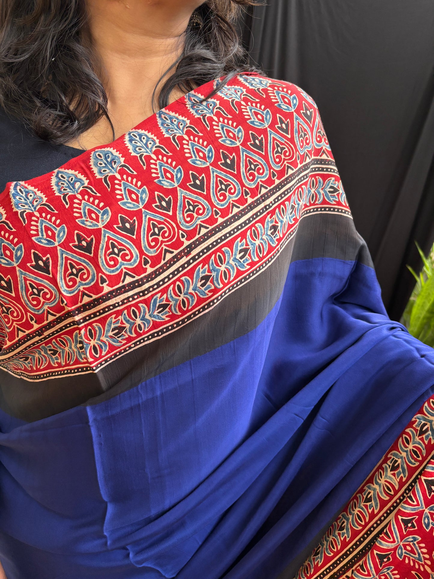 Ajrakh Modal Saree
