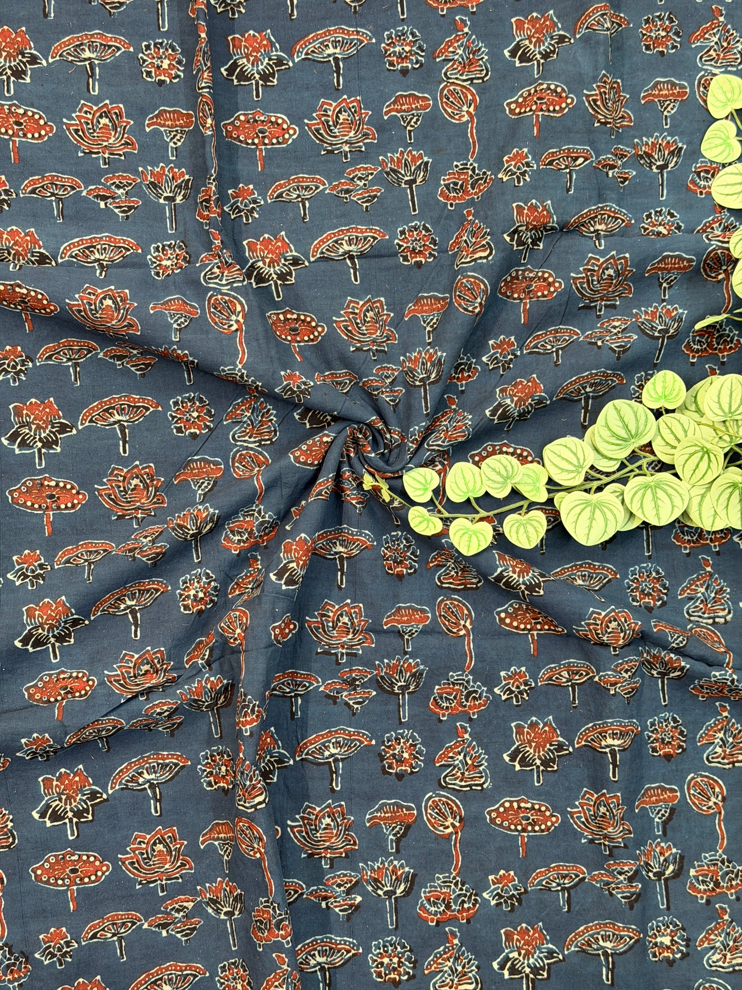 Indigo Ajrakh Cotton Fabric
