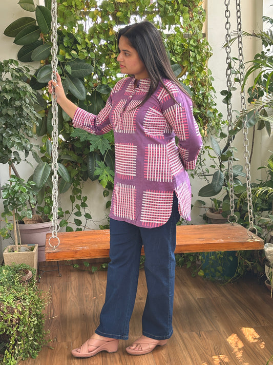 cotton short kurta side view