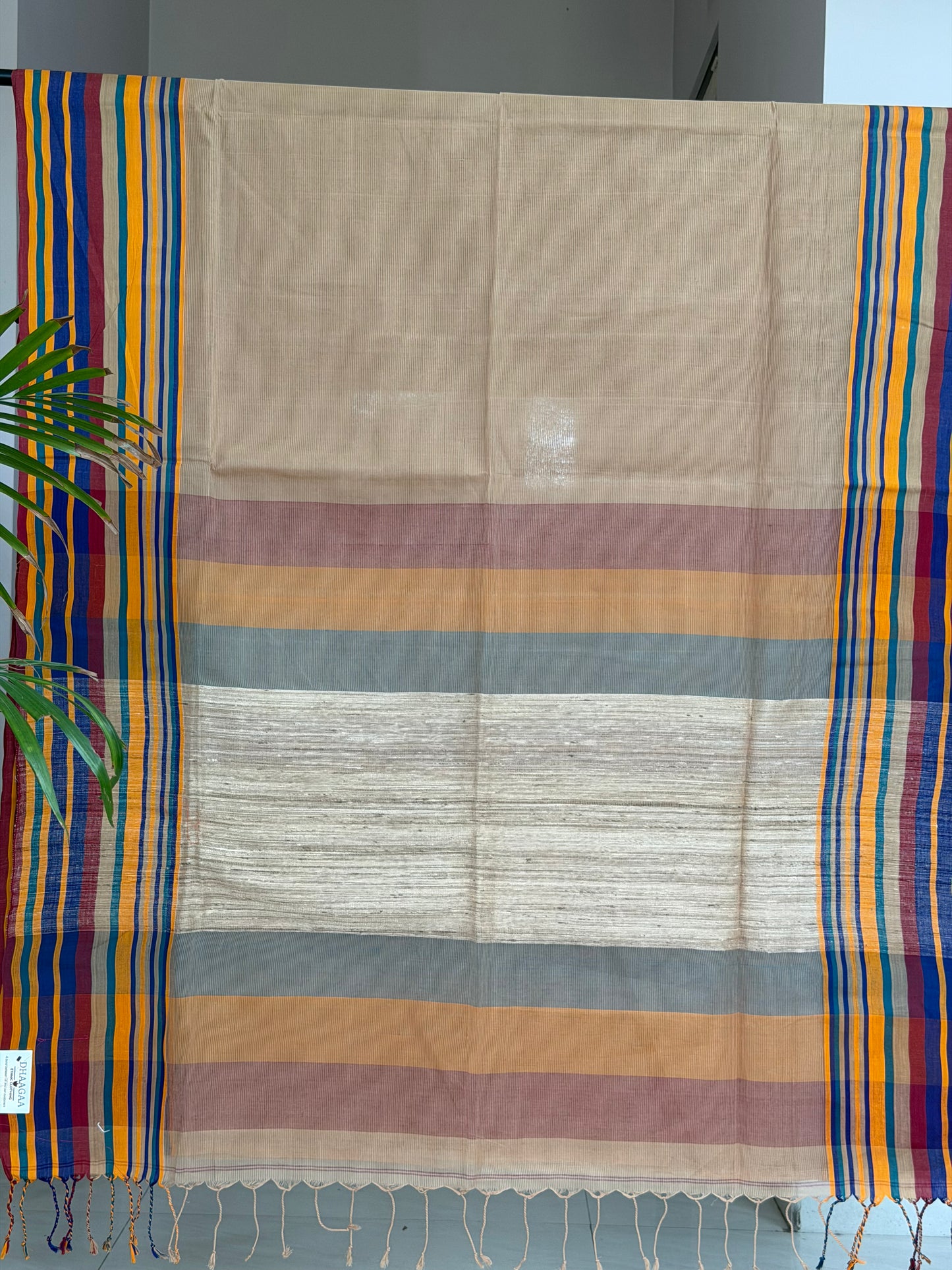 Handloom Cotton Tangail Saree With Jute Palla