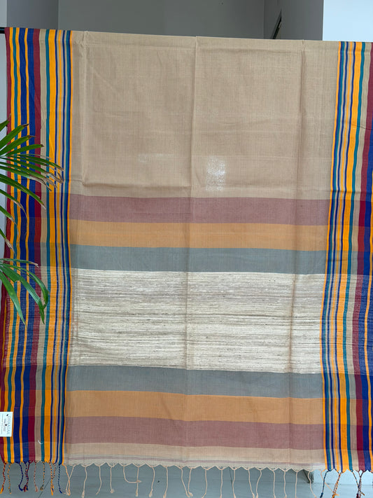 Handloom Cotton Tangail Saree With Jute Palla
