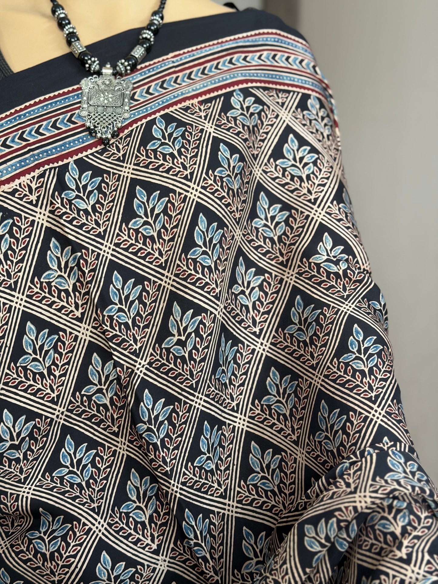 Ajrakh Modal Saree
