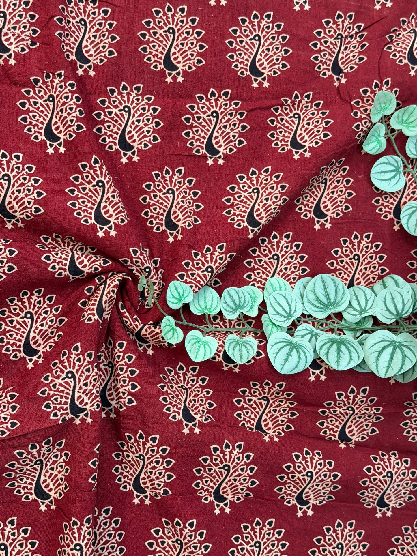Madder Ajrakh Printed Cotton Fabric