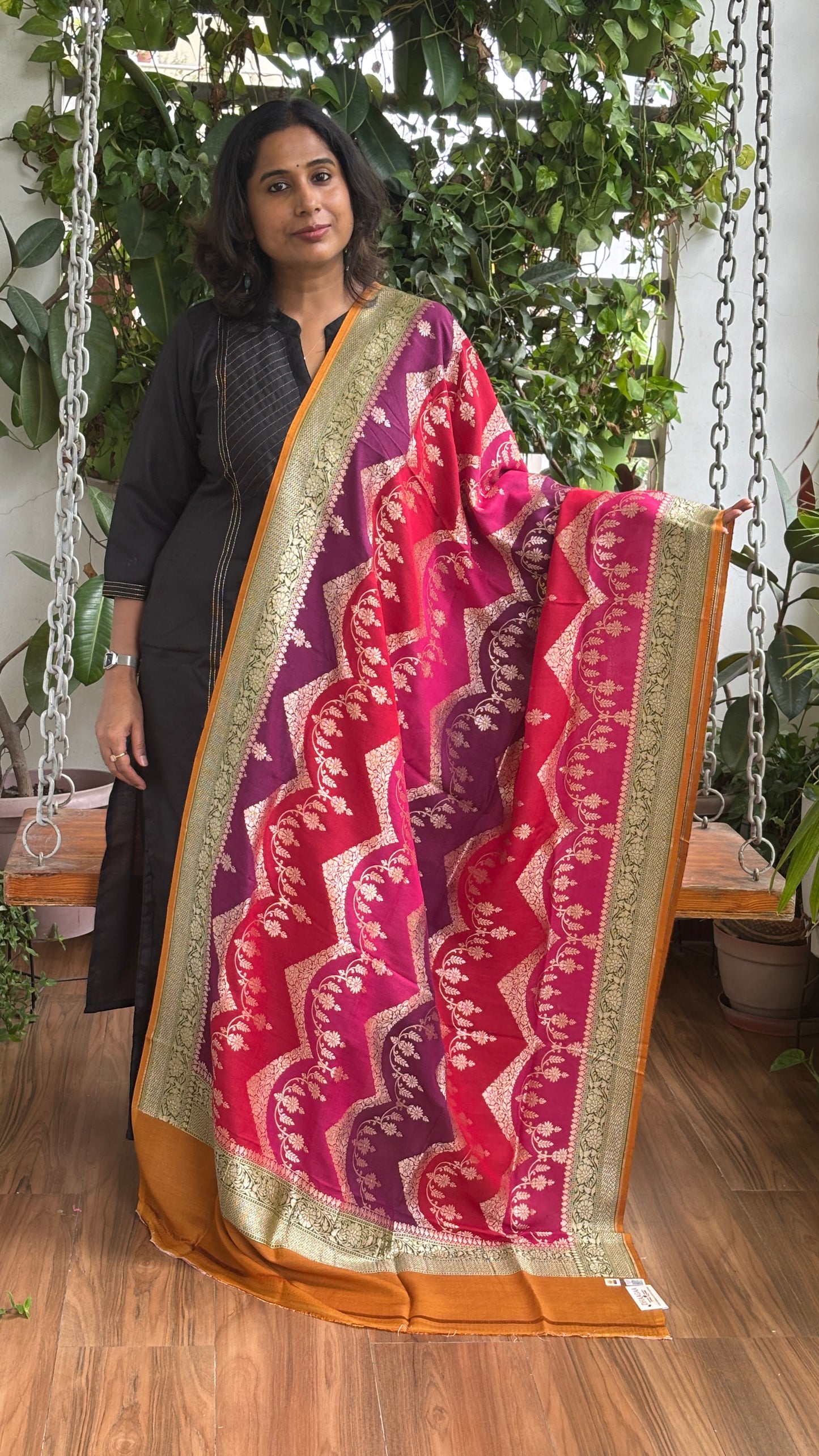 Muga Silk Handloom Banarasi Dupatta