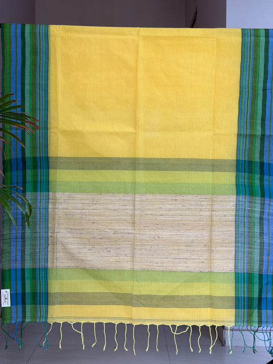 Handloom Cotton Tangail Saree With Jute Palla