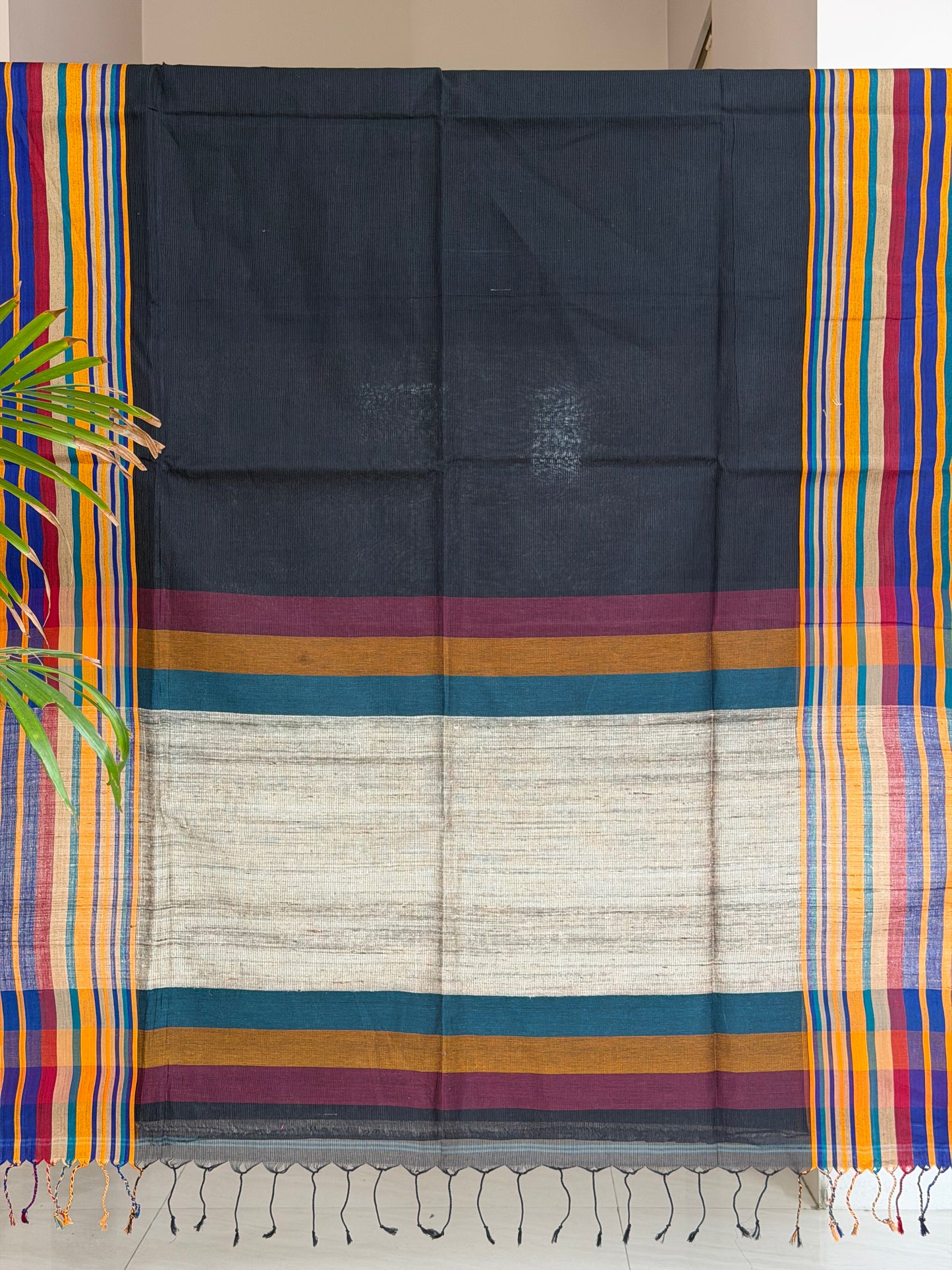 Handloom Cotton Tangail Saree With Jute Palla