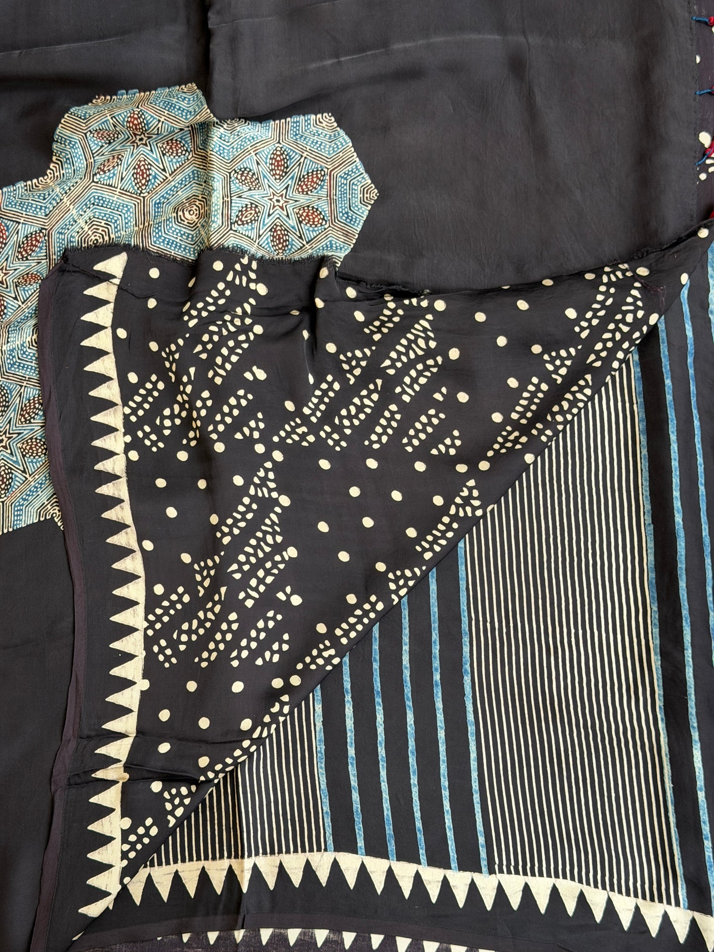 Ajrakh Modal Contemporary Saree