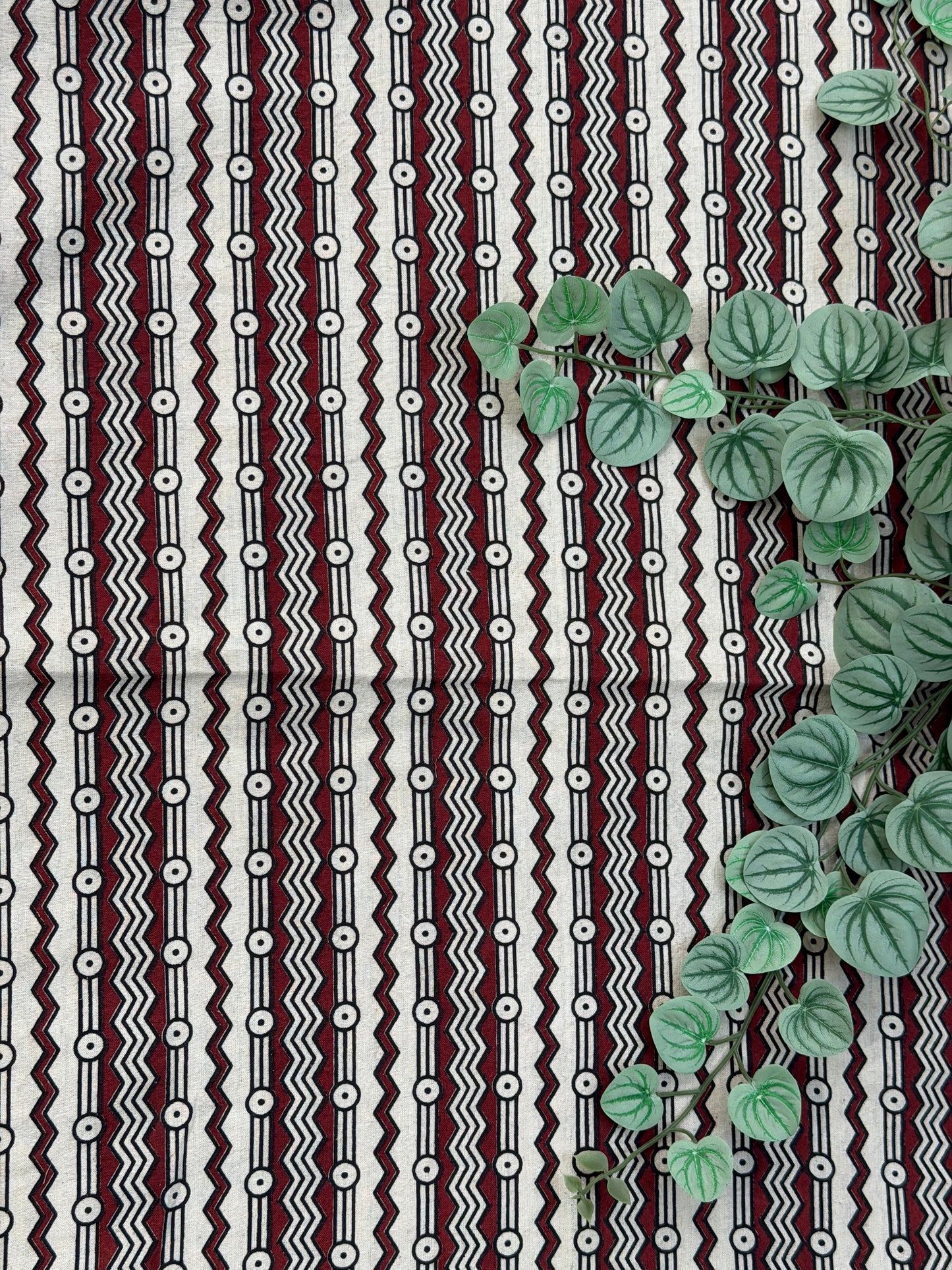 Pale Ivory Ajrakh Printed Cotton Fabric