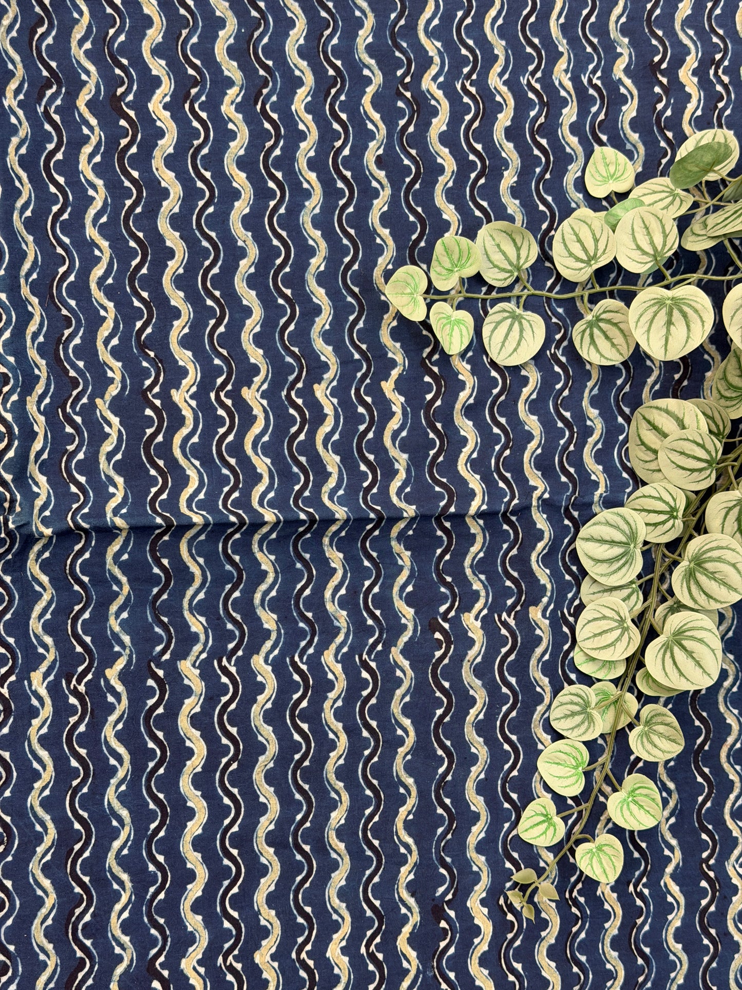 Indigo Green  Ajrakh Cotton Fabric