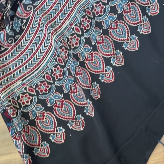 Black Ajrakh Modal Saree, Ajrakh modal saree, Video