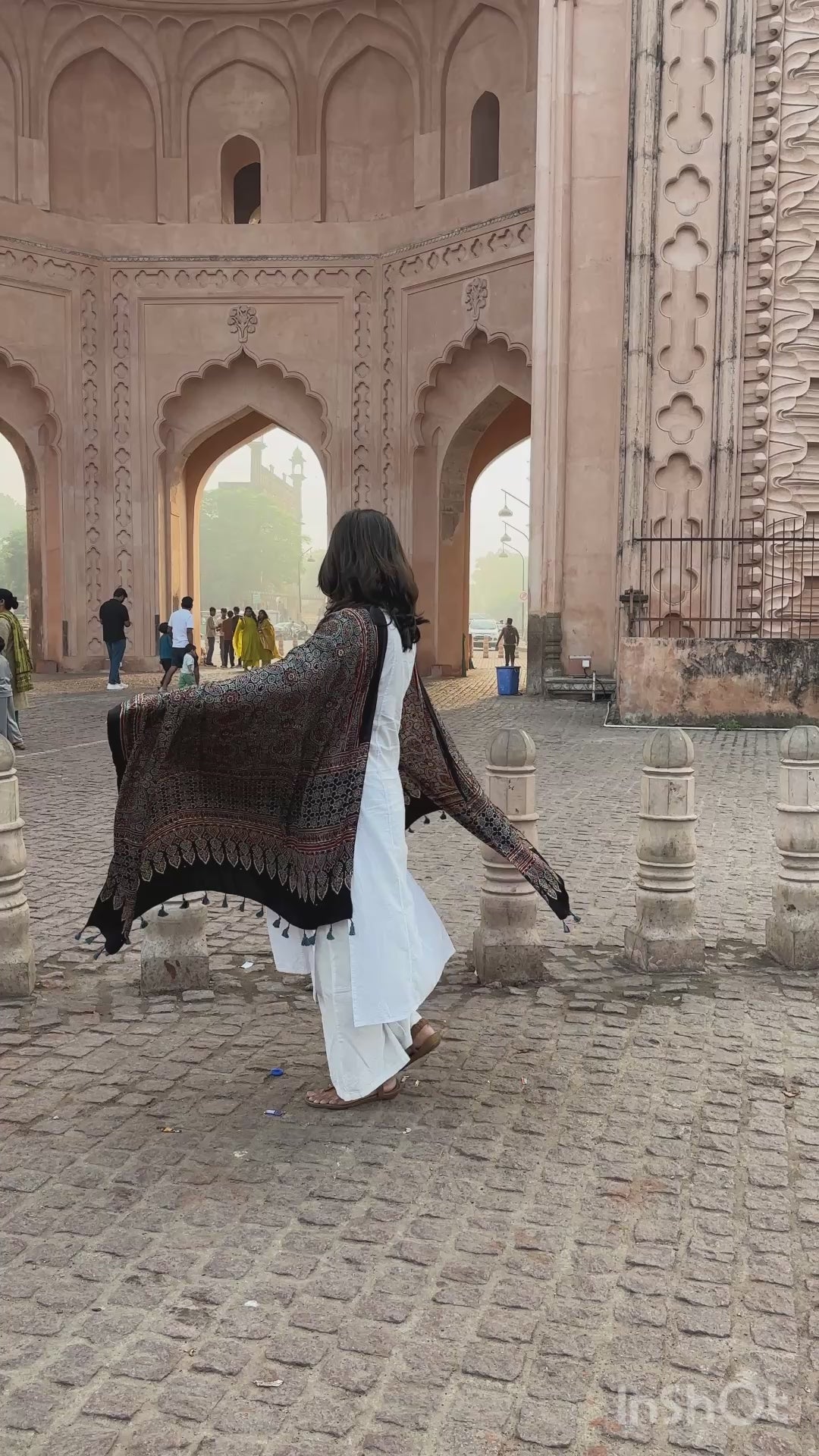 Black Colour Geometrical Jaal Motif Pure Modal Dupatta,ajrakh modal dupatta,video view.